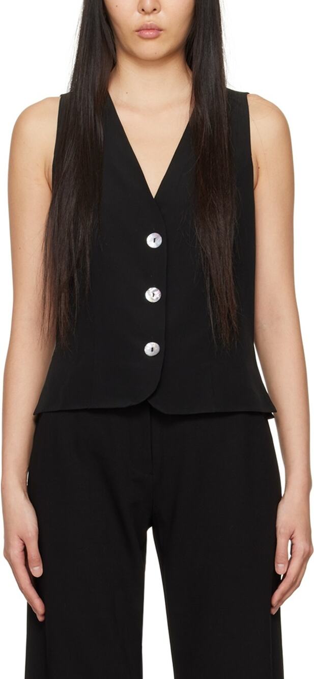 Bec + Bridge Tailored Black Piper Vest Size S